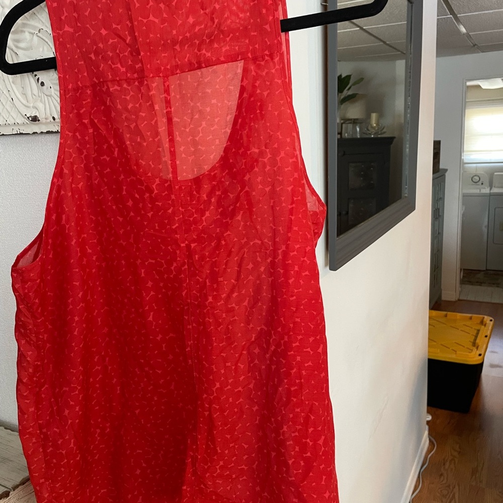 Gap Red Sheer Patterned Tank Top. Lightweight Wit… - image 5
